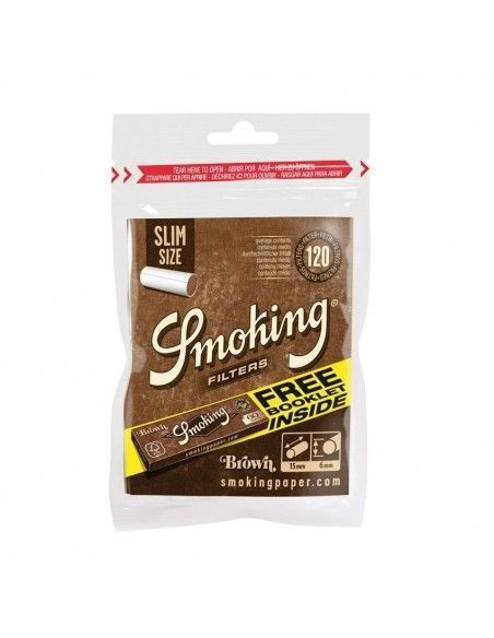 Filtros Smoking Brown Slim 6Mm + Papel Brown Nº8