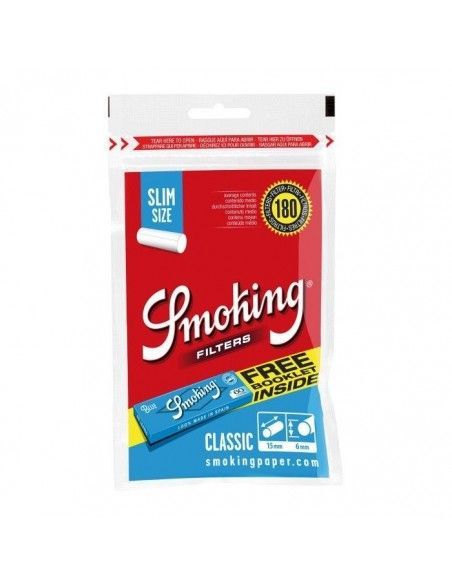Filtros Smoking Classic Slim 6Mm 180 + Papel Blue Nº8