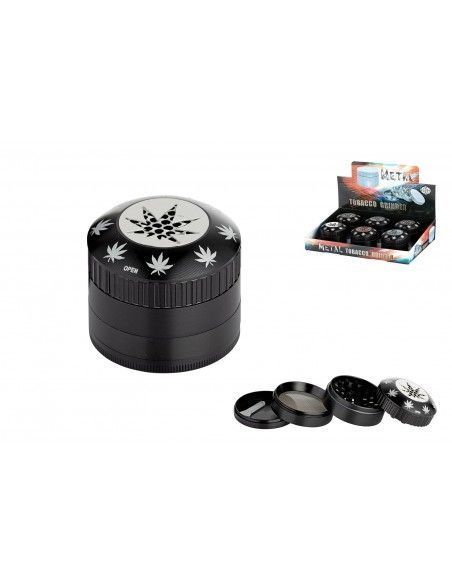 Super Heroes Grinder 4Piezas Ø 50Mm, H. 43Mm, Metal Hoja Negra -340313