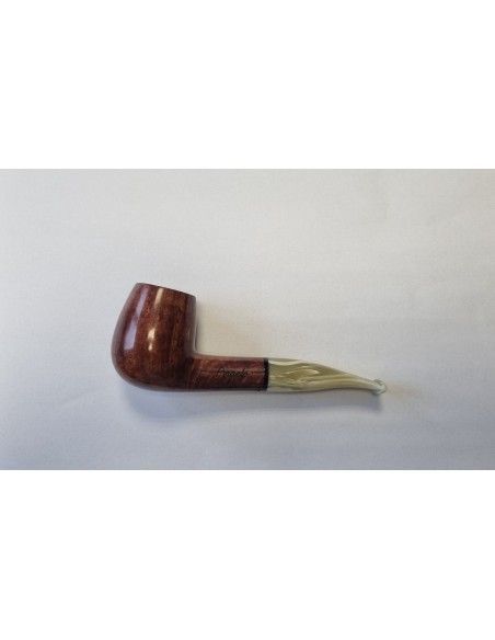 Pipa Angelo Marrón Con Boquilla Brillante Y Ligeramente Curvada -300035